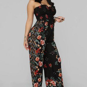 Temecula Smocked Jumpsuit - Black/Multi